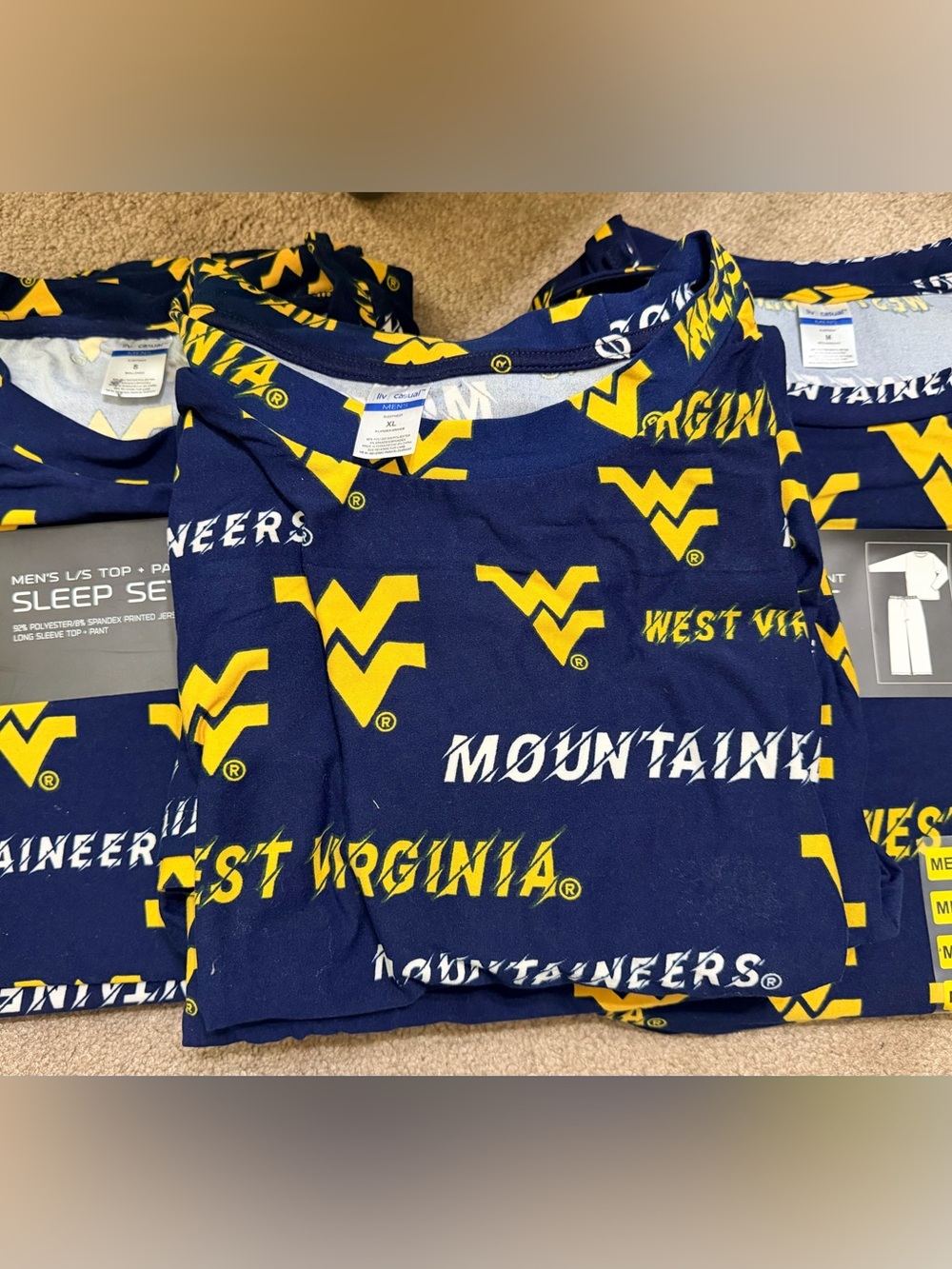 New West Virginia Mountaineers Navy & Gold Sleep Set - multiple sizes (S, M, XL) - Picture 2 of 7